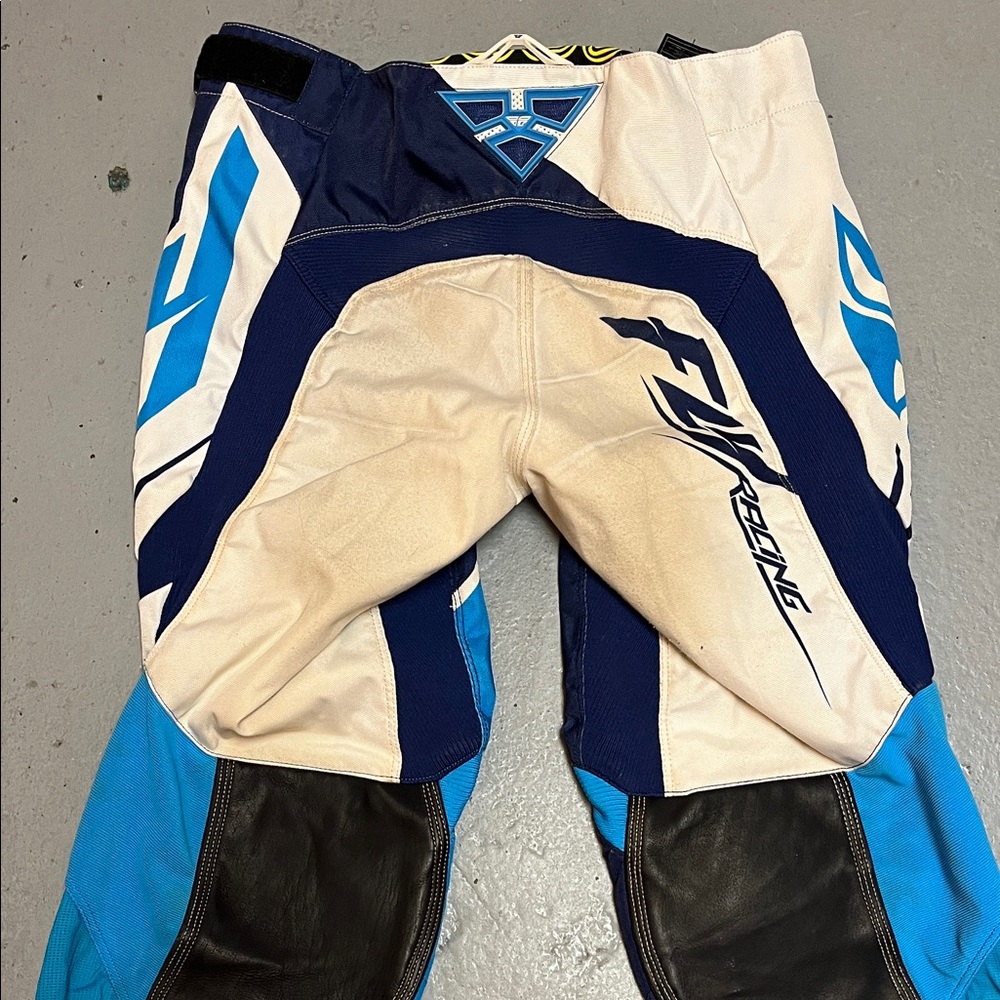 Fly Racing Blue & White Motocross Pants - Picture 4 of 9